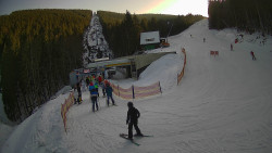 Modrá sjezdovka - dojezd k lanové dráze