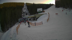 Modrá sjezdovka - dojezd k lanové dráze