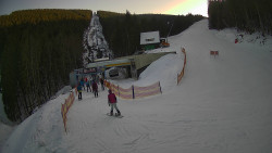 Modrá sjezdovka - dojezd k lanové dráze