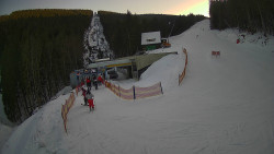 Modrá sjezdovka - dojezd k lanové dráze