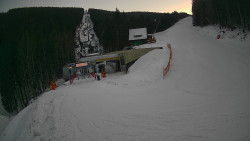 Modrá sjezdovka - dojezd k lanové dráze