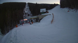 Modrá sjezdovka - dojezd k lanové dráze