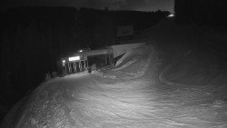 Modrá sjezdovka - dojezd k lanové dráze