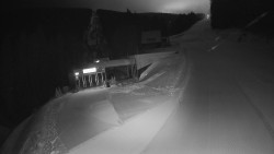 Modrá sjezdovka - dojezd k lanové dráze