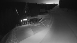 Modrá sjezdovka - dojezd k lanové dráze