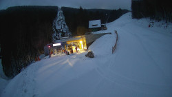 Modrá sjezdovka - dojezd k lanové dráze