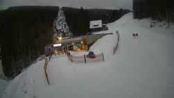 Modrá sjezdovka - dojezd k lanové dráze