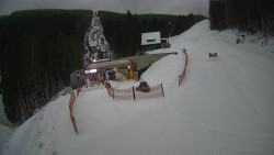 Modrá sjezdovka - dojezd k lanové dráze