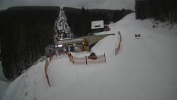 Modrá sjezdovka - dojezd k lanové dráze