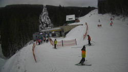 Modrá sjezdovka - dojezd k lanové dráze