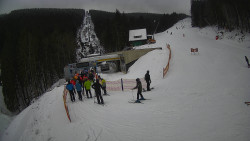 Modrá sjezdovka - dojezd k lanové dráze