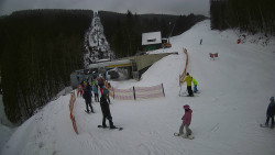 Modrá sjezdovka - dojezd k lanové dráze