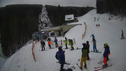 Modrá sjezdovka - dojezd k lanové dráze