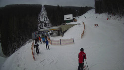 Modrá sjezdovka - dojezd k lanové dráze