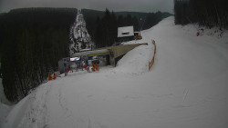 Modrá sjezdovka - dojezd k lanové dráze