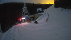 Modrá sjezdovka - dojezd k lanové dráze