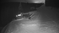 Modrá sjezdovka - dojezd k lanové dráze