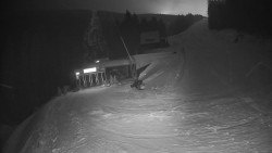 Modrá sjezdovka - dojezd k lanové dráze