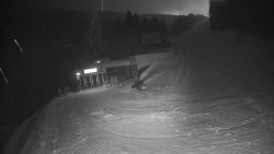 Modrá sjezdovka - dojezd k lanové dráze