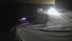 Modrá sjezdovka - dojezd k lanové dráze