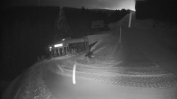 Modrá sjezdovka - dojezd k lanové dráze