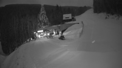 Modrá sjezdovka - dojezd k lanové dráze