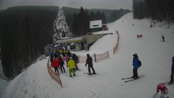 Modrá sjezdovka - dojezd k lanové dráze