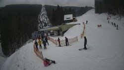 Modrá sjezdovka - dojezd k lanové dráze