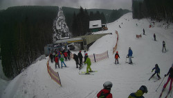 Modrá sjezdovka - dojezd k lanové dráze