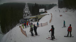 Modrá sjezdovka - dojezd k lanové dráze