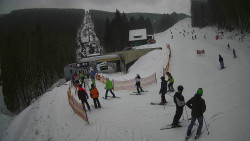 Modrá sjezdovka - dojezd k lanové dráze