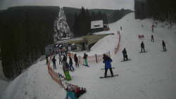 Modrá sjezdovka - dojezd k lanové dráze