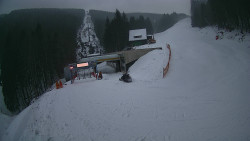 Modrá sjezdovka - dojezd k lanové dráze