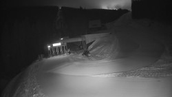 Modrá sjezdovka - dojezd k lanové dráze