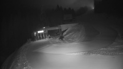 Modrá sjezdovka - dojezd k lanové dráze