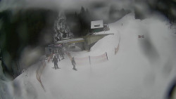 Modrá sjezdovka - dojezd k lanové dráze