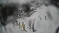 Modrá sjezdovka - dojezd k lanové dráze