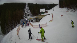 Modrá sjezdovka - dojezd k lanové dráze