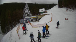 Modrá sjezdovka - dojezd k lanové dráze