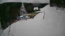 Modrá sjezdovka - dojezd k lanové dráze