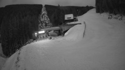 Modrá sjezdovka - dojezd k lanové dráze