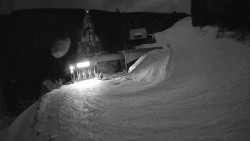 Modrá sjezdovka - dojezd k lanové dráze