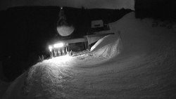 Modrá sjezdovka - dojezd k lanové dráze