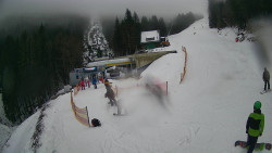 Modrá sjezdovka - dojezd k lanové dráze