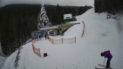 Modrá sjezdovka - dojezd k lanové dráze