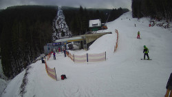 Modrá sjezdovka - dojezd k lanové dráze