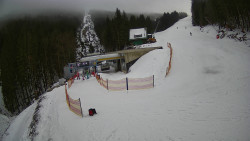 Modrá sjezdovka - dojezd k lanové dráze