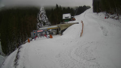 Modrá sjezdovka - dojezd k lanové dráze