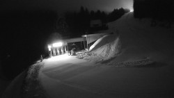 Modrá sjezdovka - dojezd k lanové dráze