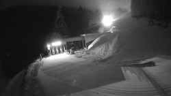 Modrá sjezdovka - dojezd k lanové dráze